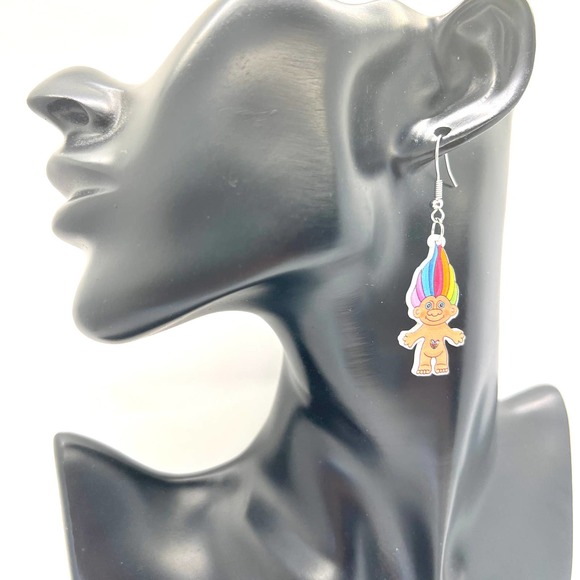 Troll Earrings - Trollies - Retro Earrings - Vintage Earrings - Toy Earrings - Picture 7 of 8